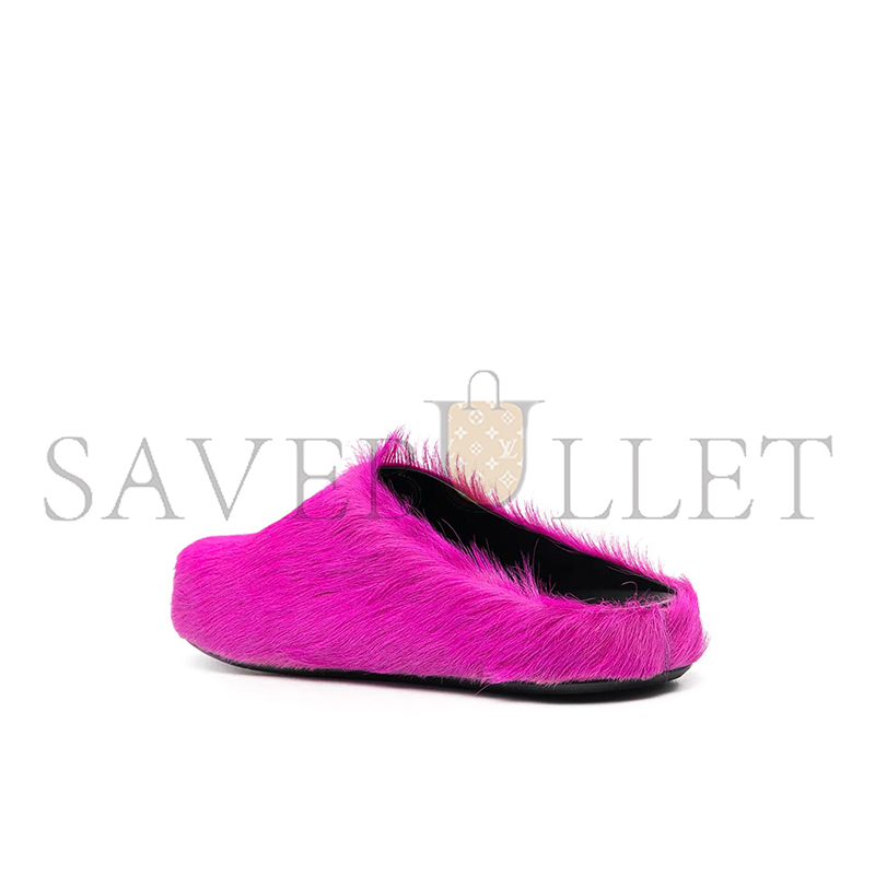 MARNI FUSSBET SABOT CALF-HAIR SLIPPERS 